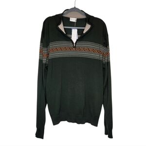 NEW We Norwegians Signature 1/4 Zip 100% Merino Wool Olive Green Sweater XXL